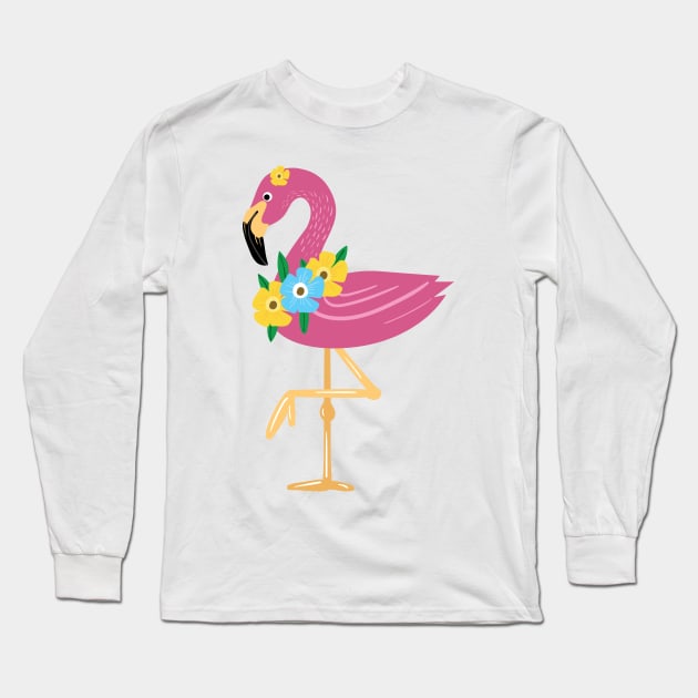 Awesome Floral Flamingo Queen Merch T-shirt and Accessories - ladies gift ideas Long Sleeve T-Shirt by MIRgallery